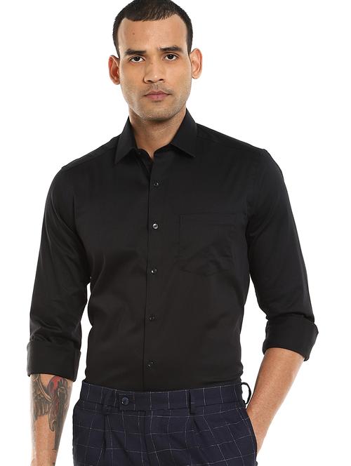 black solid formal shirt - 17875959 - Very Small Image - 1