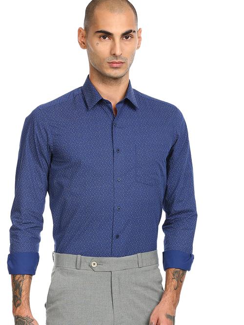mens micro print formal shirt - 17875984 - Very Small Image - 1