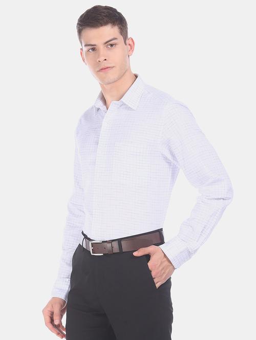 white checkered formal shirt - 17876054 - Very Small Image - 1