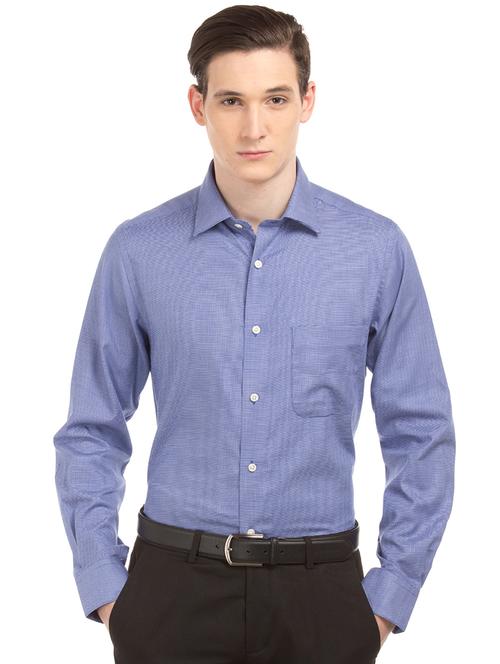 blue self design formal shirt - 17876075 - Very Small Image - 1