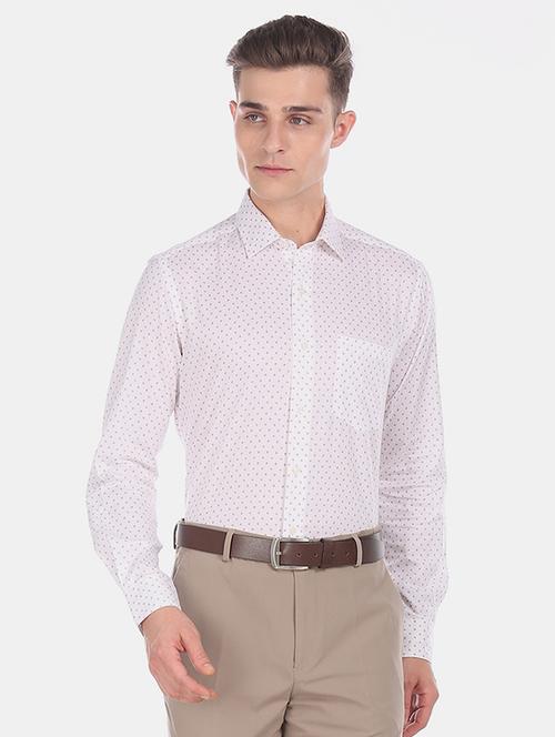 white printed formal shirt - 17876090 - Very Small Image - 1