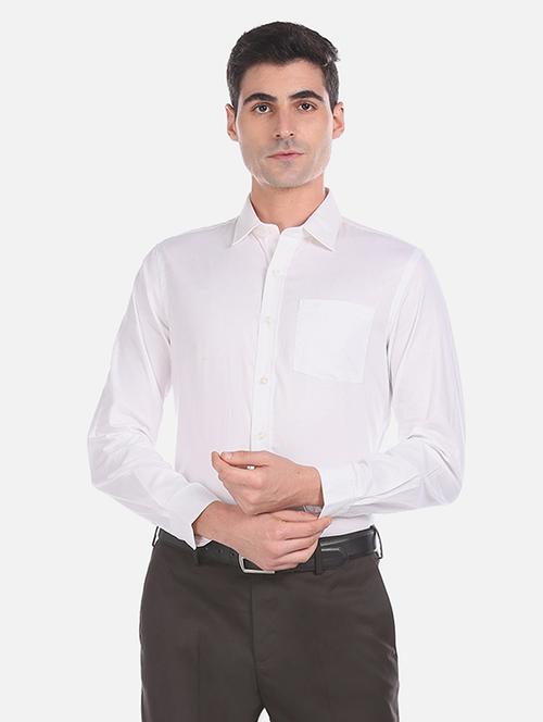 white solid formal shirt - 17876107 - Very Small Image - 1