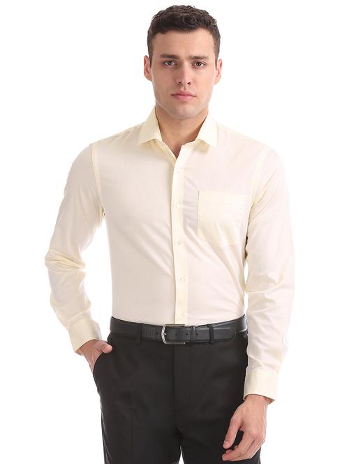 yellow solid formal shirt - 17876122 - Very Small Image - 1