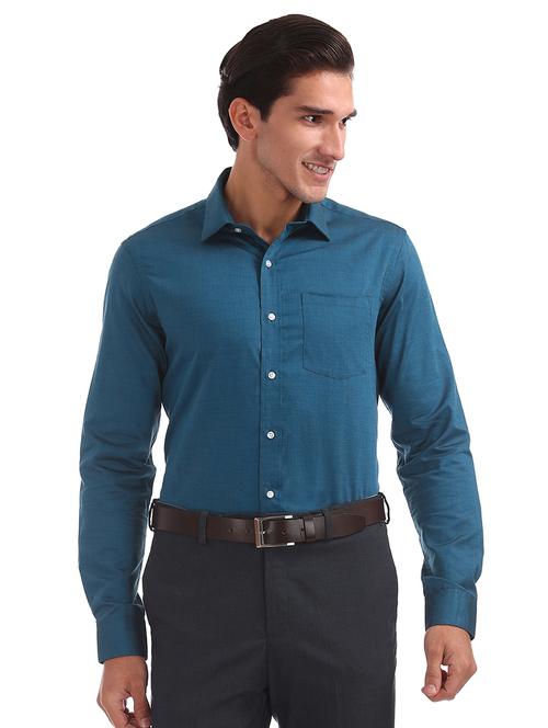 teal solid formal shirt - 17876163 - Very Small Image - 1