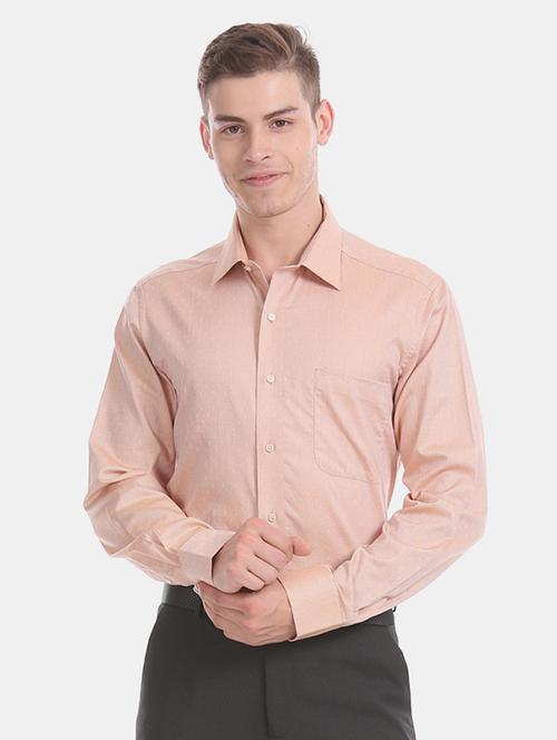 orange self design formal shirt - 17876180 - Very Small Image - 1