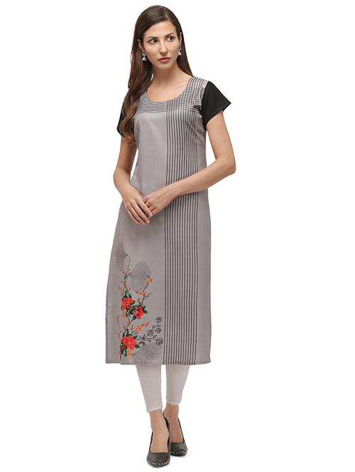 printed straight kurta - 17876313 - Very Small Image - 1