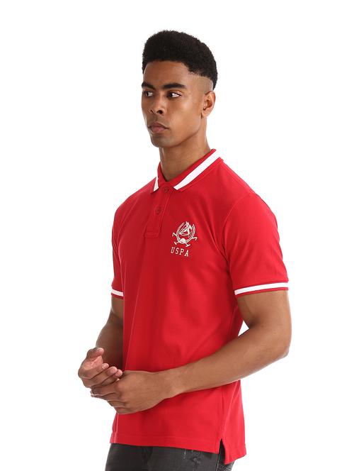 red solid polo t-shirt - 17876600 - Very Small Image - 1