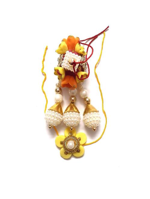 yellow colored nylon thread rakhi - 17882047 - Very Small Image - 1