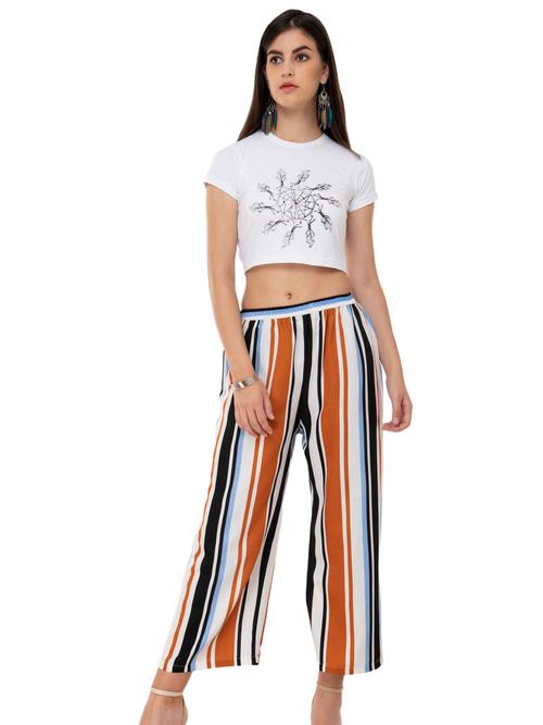 m2r crepe multicolor stylish printed palazzo for women - 17882648 - Very Small Image - 1