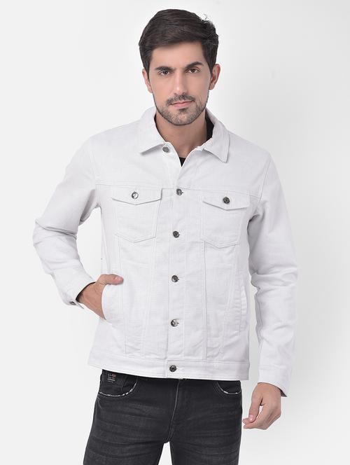 grey solid denim jackets - 17882905 - Very Small Image - 1