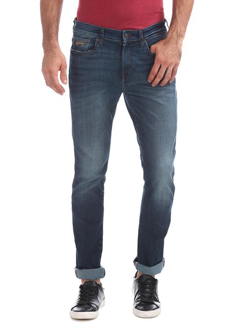 navy blue light washed denim jean - 17882934 - Very Small Image - 1