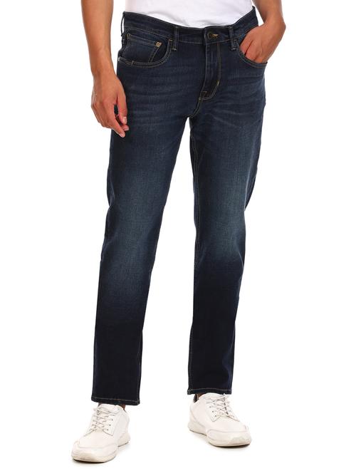 navy blue light washed denim jeans - 17882955 - Very Small Image - 1