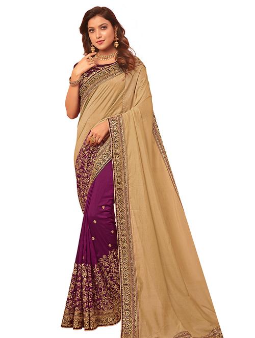 solid bordered saree - 17883198 - Very Small Image - 1