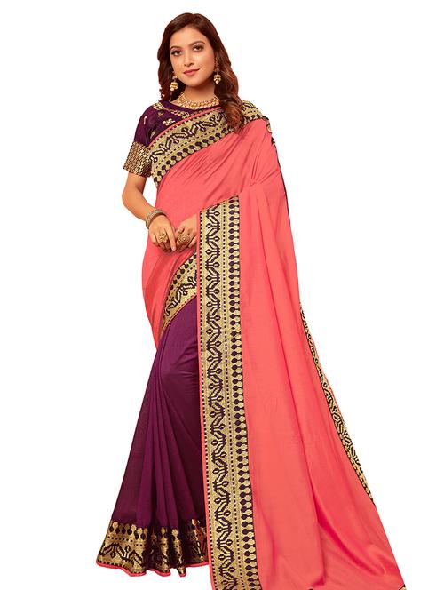 solid bordered saree - 17883226 - Very Small Image - 1