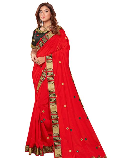 lace detailed embroidered saree - 17883246 - Very Small Image - 1