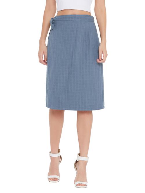 tie front checkered wrap skirt - 17883607 - Very Small Image - 1