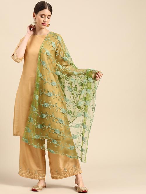 olive net dupatta - 17885647 - Very Small Image - 1
