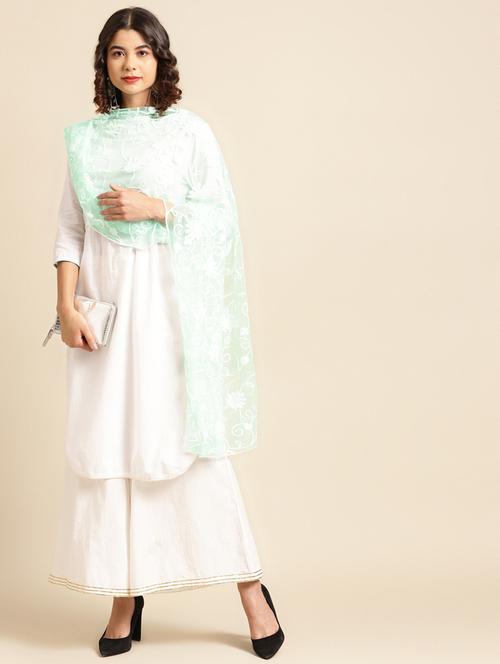 green net dupatta - 17885661 - Very Small Image - 1