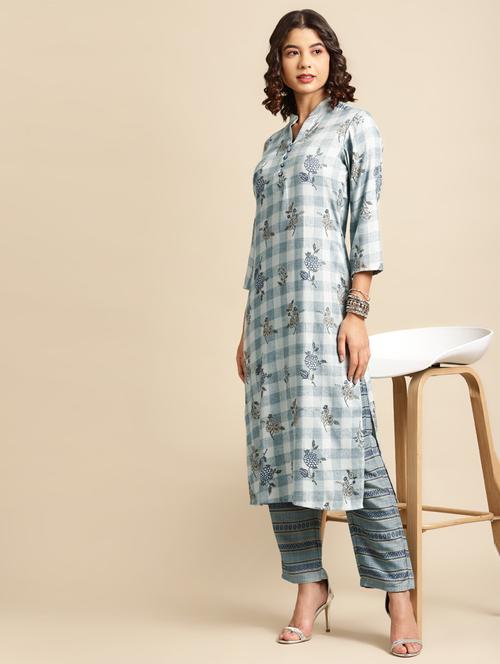 printed kurta palazzo set - 17885720 - Very Small Image - 1