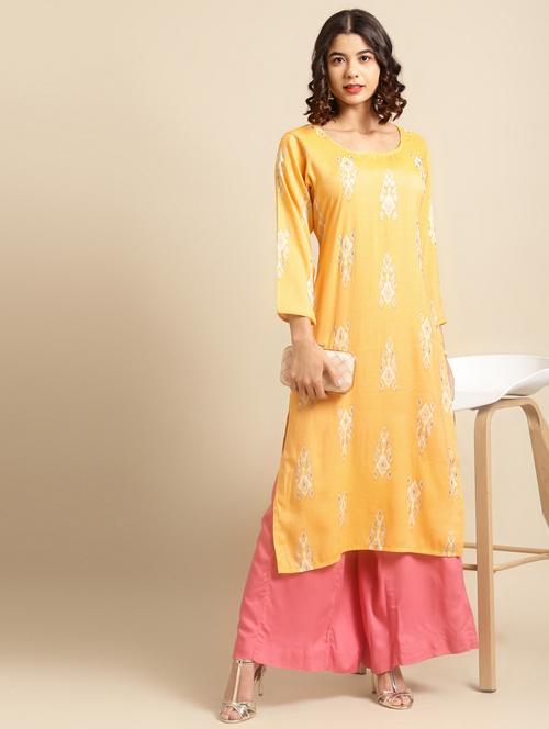 ikat straight kurta - 17885807 - Very Small Image - 1