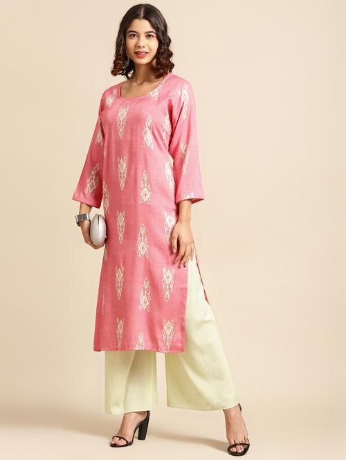 ikat straight kurta - 17885809 - Very Small Image - 1