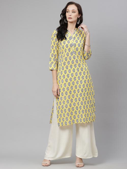 floral straight kurta - 17886000 - Very Small Image - 1