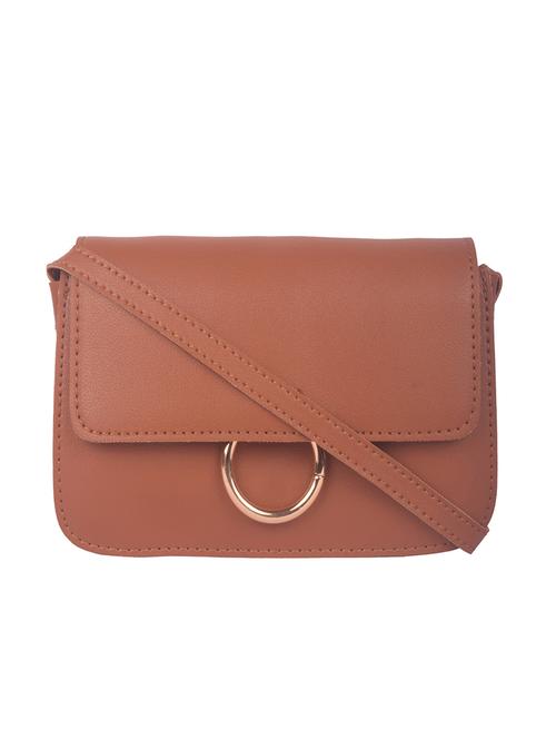 tan leatherette (pu) sling bag - 17886065 - Very Small Image - 1