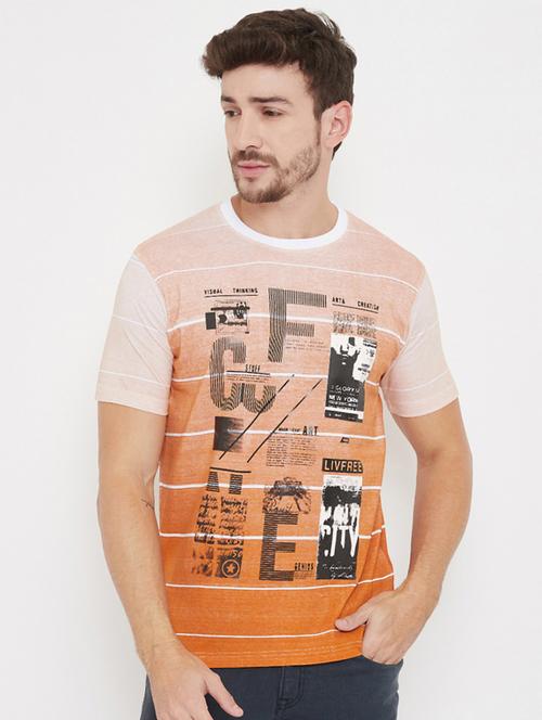 orange printed t-shirt - 17887128 - Very Small Image - 1