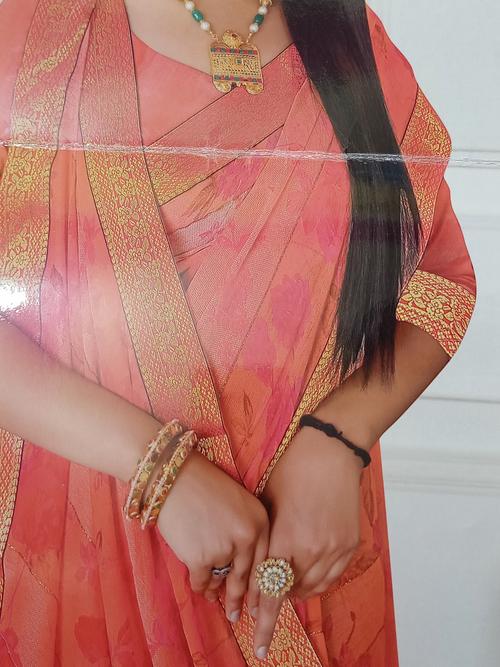 yellow silk saree - 17887167 - Very Small Image - 1