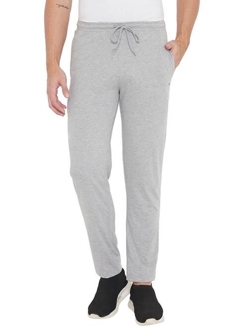 grey solid full length track pant - 17887224 - Very Small Image - 1