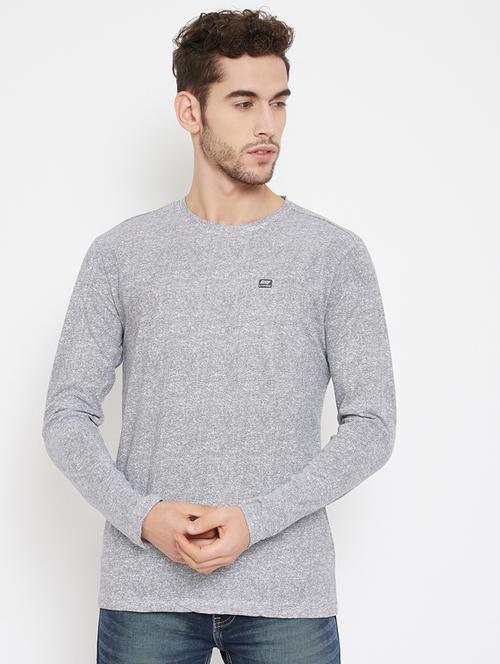grey self design t-shirt - 17887407 - Very Small Image - 1