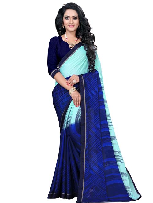 abstract printed saree with blouse - 17887505 - Very Small Image - 1