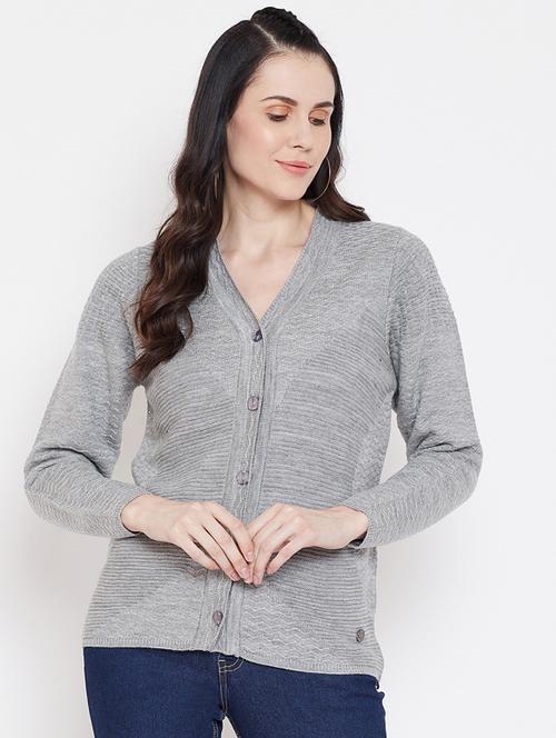 v-neck woolen cardigan - 17887923 - Very Small Image - 1