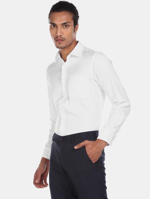 white self design formal shirt - 17888138 - Very Small Image - 1