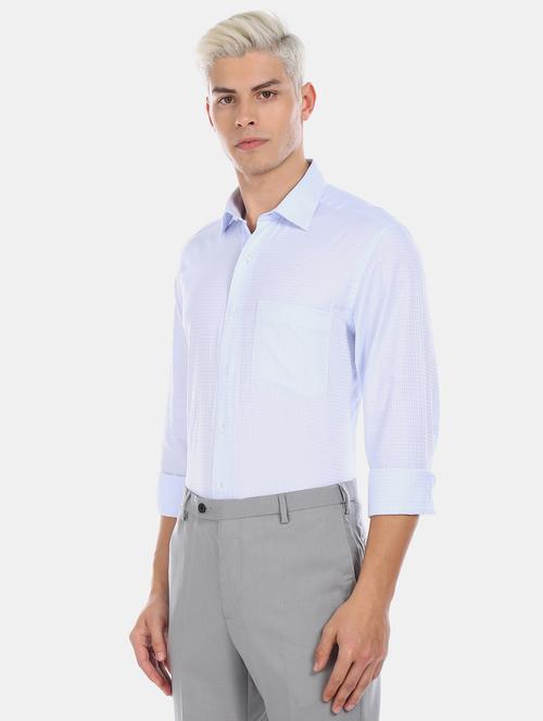 light blue self design formal shirt - 17888147 - Very Small Image - 1