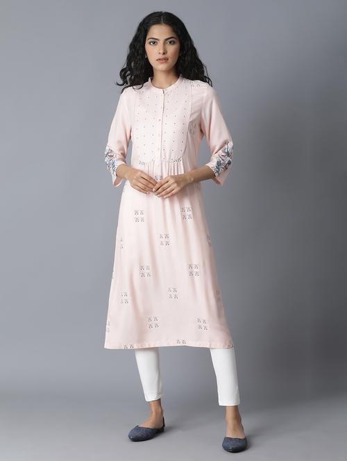pastel straight kurta - 17888266 - Very Small Image - 1