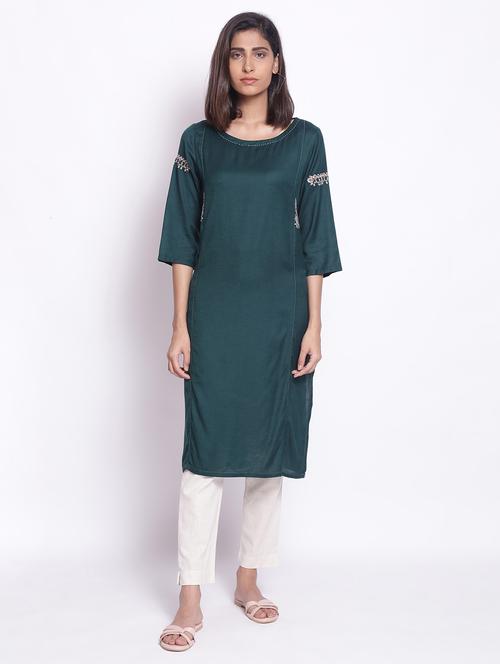 women's straight kurta - 17888278 - Very Small Image - 1