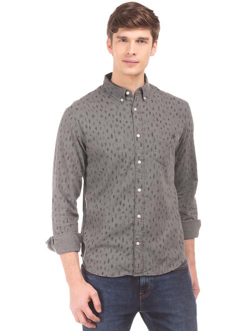 grey printed casual shirt - 17888507 - Very Small Image - 1