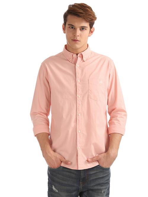 pink solid casual shirt - 17888520 - Very Small Image - 1