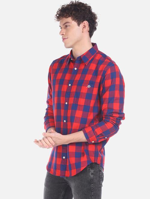 mens checks casual shirt - 17888545 - Very Small Image - 1