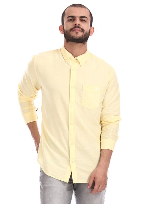 yellow solid casual shirt - 17888557 - Very Small Image - 1
