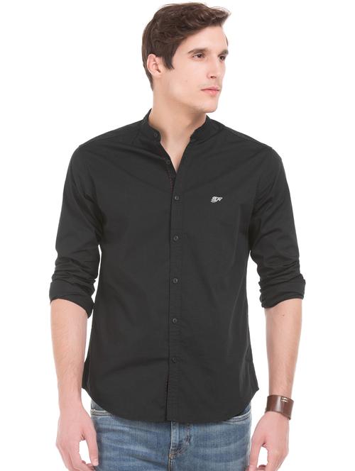 black solid casual shirt - 17888681 - Very Small Image - 1
