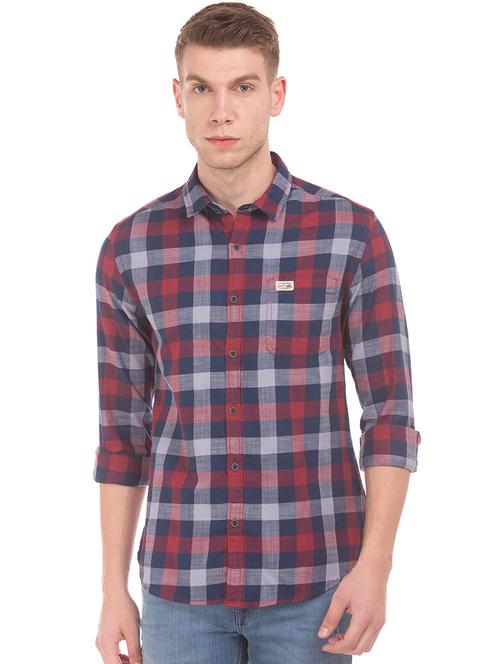 blue checkered casual shirt - 17888725 - Very Small Image - 1