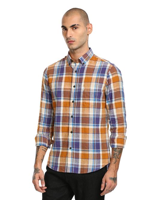 yellow checkered casual shirt - 17888945 - Very Small Image - 1