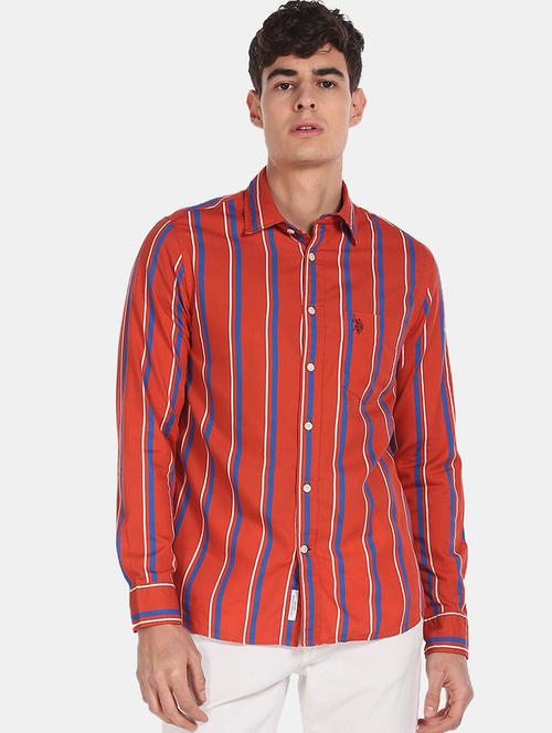 red striped casual shirt - 17889364 - Very Small Image - 1