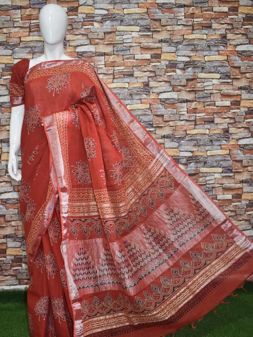 red silk saree - 17889393 - Very Small Image - 1