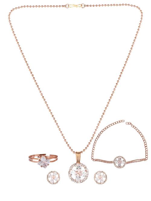 fancy crystal choker necklace earring ring bracelet set - 17889598 - Very Small Image - 1