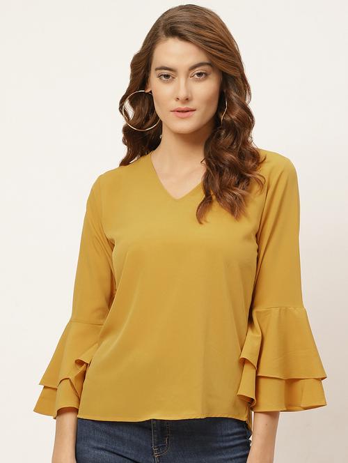 bell sleeved solid top - 17889853 - Very Small Image - 1