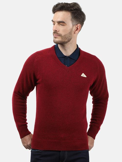 maroon solid wool pullover - 17889951 - Very Small Image - 1