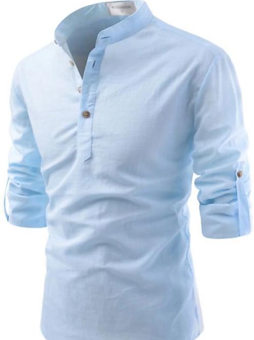 lightblue cotton casual shirt - 17892332 - Very Small Image - 1